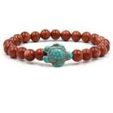 Bracelets Veile Studios Turtle Bracelet With Natural Stone Beads And Sea Charms For Fashion Jewellery
