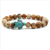 Bracelets Veile Studios Turtle Bracelet With Natural Stone Beads And Sea Charms For Fashion Jewellery