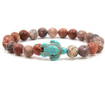 Bracelets Veile Studios Turtle Bracelet With Natural Stone Beads And Sea Charms For Fashion Jewellery