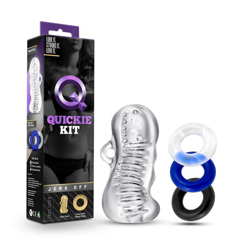 Quickie Kit Jerk Off Clear  Rings