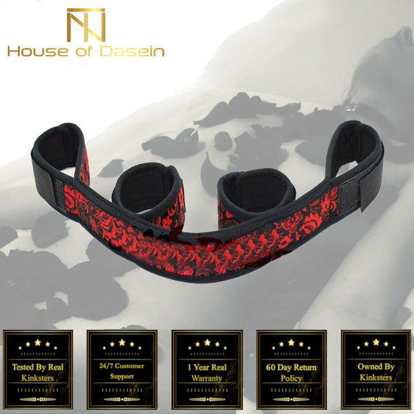 Floral Material Spreader Bar Restraints Handcuffs Ankle Cuffs   Fetish Spreader Bars