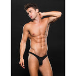 Microfibre Low Rise Zip Thong Black Other Erotic Clothing