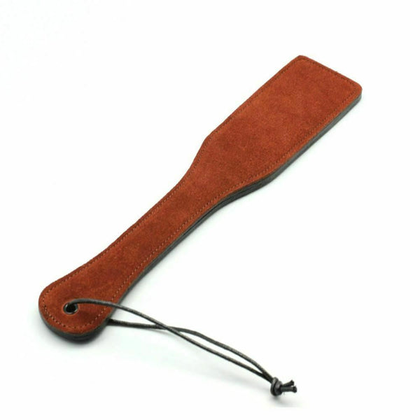 Luxury Brown Leather Spanking Paddle Suede Spanker  Impact Play Fetish Paddles