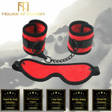 Red Soft Velvet Handcuffs Bedroom Bondage Restraints Bdsm Beginners Kit