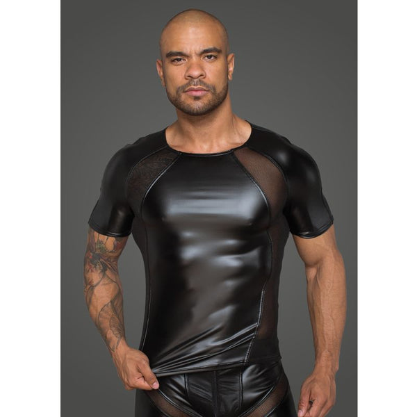 Power Wetlook Men T Shirt With 3D Net Other Erotic Clothing