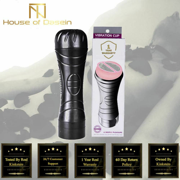 Vibrating Pocket  Masturbation Cup Realistic Vagina Male Masturbator Masturbators