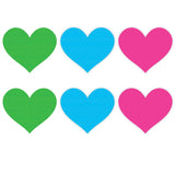Neon Heart Pasties 3 Pk Green/Blue/Pink  Clothing