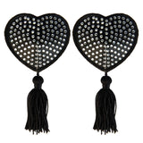 White Satin Stone And Tassel Pastie  Clothing