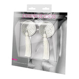 White Satin Stone And Tassel Pastie  Clothing