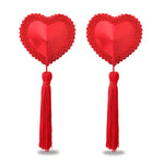 Nipple & Clitoral Toys Reusable Red Heart Tassels Nipple Pasties