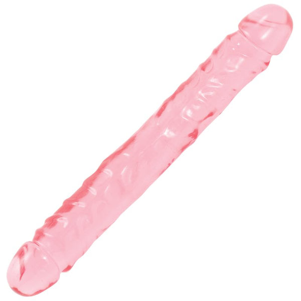 12 Inch Doc Johnson Crystal Jellies Jr. Double Dildo Dong Pink Double Ended Dildos