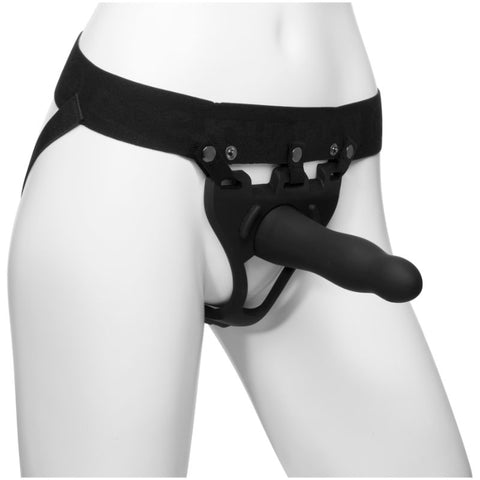Be Daring 7In Bulbed Dong 2 Pc Hollow Silicone Strap On Set Strap Ons