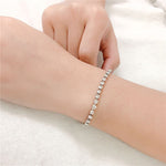 Veile Studios 2.5 Millimeter Single Row Full Diamond Crystal Bracelet Round Zircon Jewellery For Women Bracelets