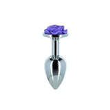 Purple Rose 3In Metal Butt Plug Non Vibrating Butt Plugs