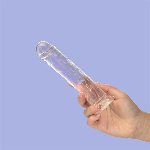 Crystal Dildo Straight 7In Or 9In Clear Dong Realistic Dildos