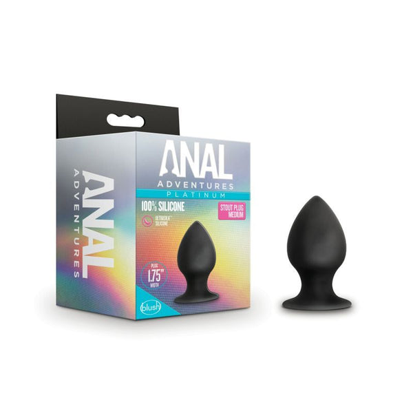 Anal Adventures Platinum Silicone Stout Plug Medium Non Vibrating Butt Plugs