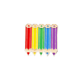 Brooches Veile Studios Six Colour Rainbow Corsage Metal Badge Brooch Pin Coat Accessories Jewelry Female