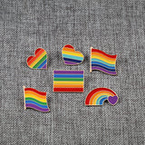 Brooches Veile Studios Six Colour Rainbow Corsage Metal Badge Brooch Pin Coat Accessories Jewelry Female