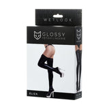 Glossy Wetlook W Lace Insert Eliza Stockings