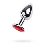 Silver Metal Anal Plug W Red Ruby Gem Small Non Vibrating Butt Plugs
