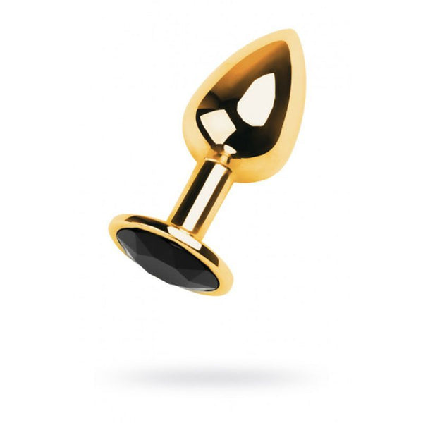 Gold Metal Anal Plug W Black Tourmaline Gem Small Non Vibrating Butt Plugs