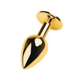 Gold Metal Anal Plug W Black Tourmaline Gem Small Non Vibrating Butt Plugs