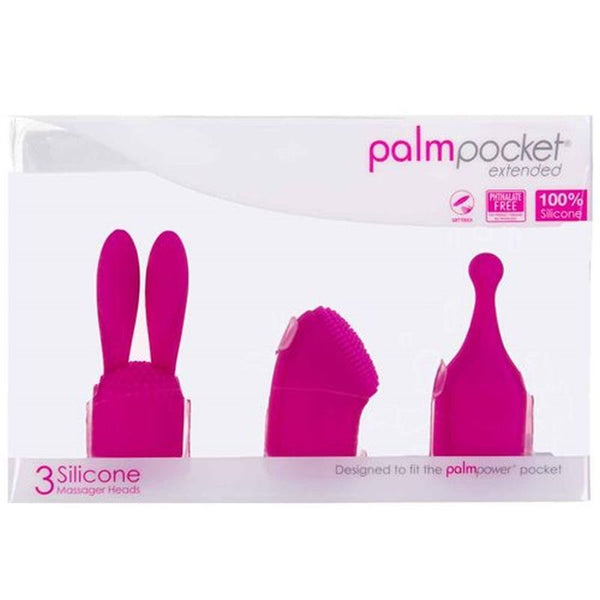 Palmpower Pocket Extended Silicone Massage Heads 3 Pc Set Massagers & Wands