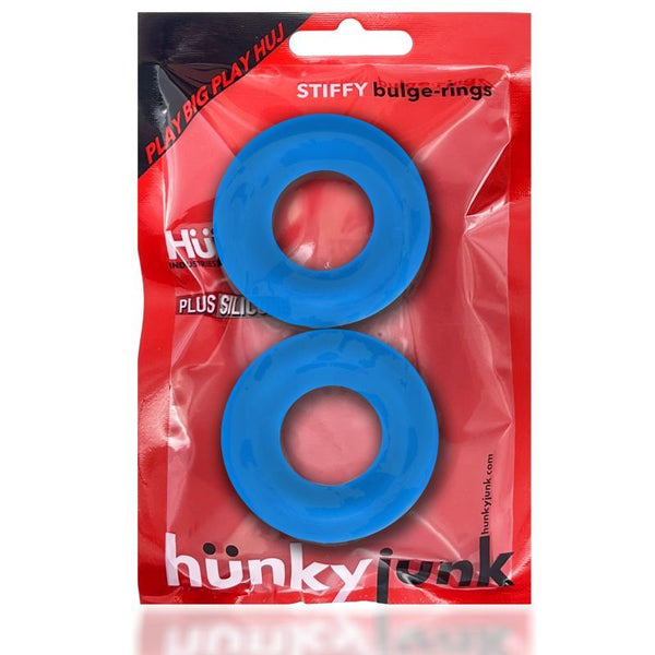Stiffy 2 Pc Bulge rings By Hunkyjunk Teal Ice  Rings