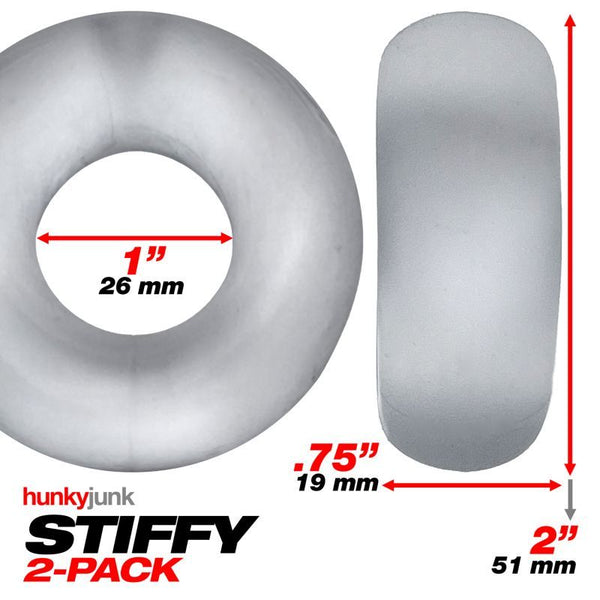 Stiffy 2 Pc Bulge rings By Hunkyjunk Ice Clear  Rings
