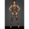 Tulle Bodysuit W Patterned Flock Embroidery Bodysuits