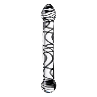 Sexus Glass Dildo Duo Black Swirl 20.5Cm Glass Dildos