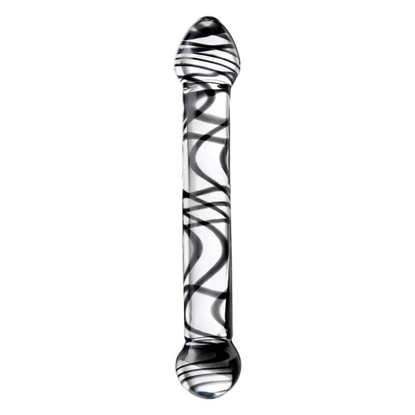 Sexus Glass Dildo Duo Black Swirl 20.5Cm Glass Dildos
