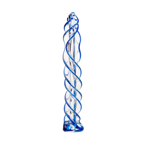 Sexus Glass Dildo Blue Helix 18.7Cm Glass Dildos