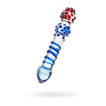 Sexus Glass Dildo Blue Red 20.5Cm Glass Dildos