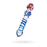 Sexus Glass Dildo Blue Red 20.5Cm Glass Dildos