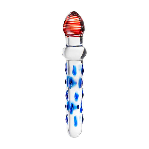 Sexus Glass Dildo Blue Red 20 Cm Glass Dildos