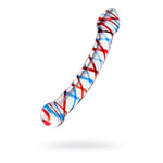 Sexus Glass Dildo Curved Blue Red 20 Cm Glass Dildos