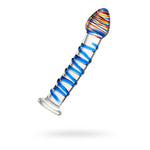 Sexus Glass Dildo Blue Swirls 18Cm Glass Dildos