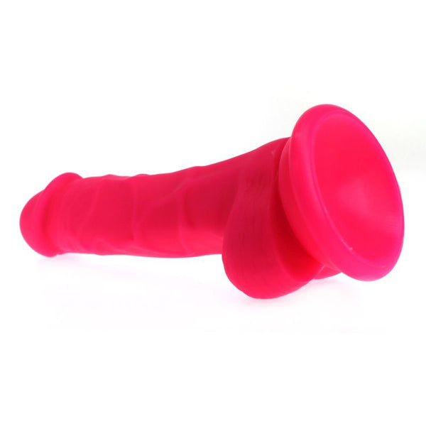 Realistic Dildo Veined Shaft W Balls Pink Realistic Dildos