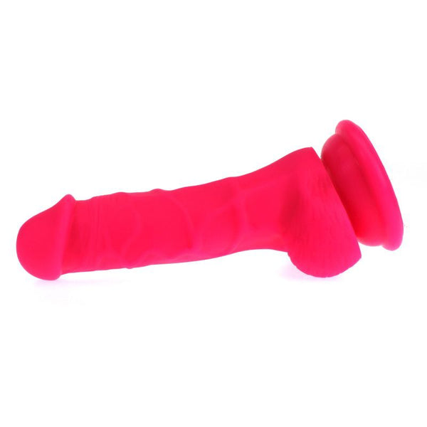 Realistic Dildo Veined Shaft W Balls Pink Realistic Dildos
