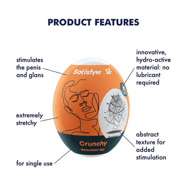Satisfyer Masturbator Egg Crunchy Textured For Explosive Pleasure Masturbators