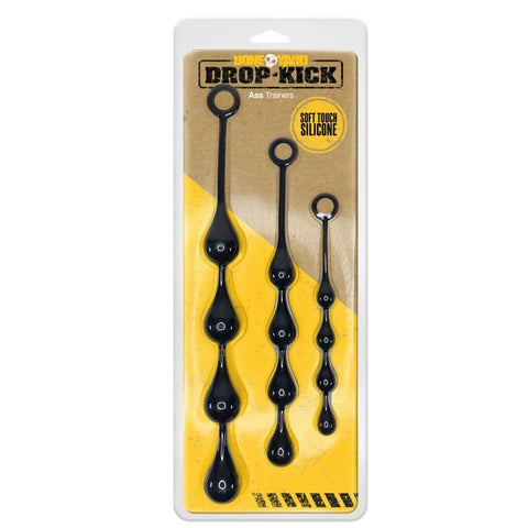 Drop Kick Silicone Beginner Ass Training Kit 3 Pc Non Vibrating Butt Plugs