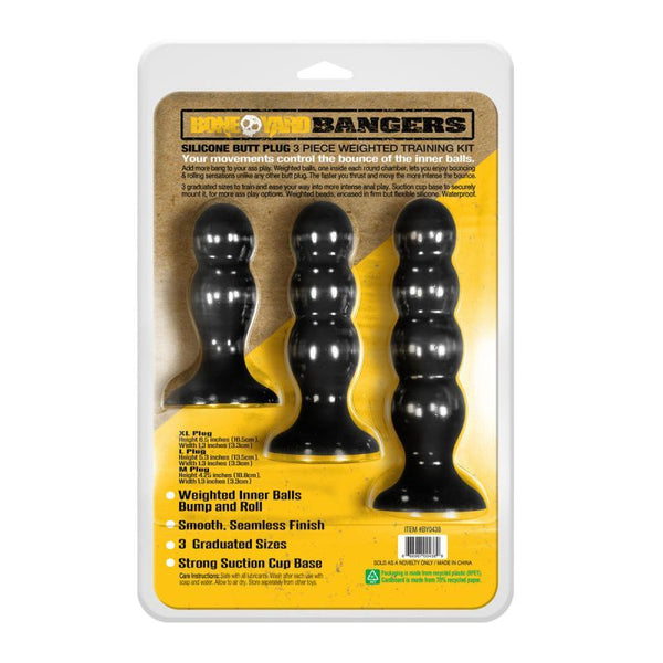 Bangers Silicone Ass Training Kit 3 Pc Non Vibrating Butt Plugs
