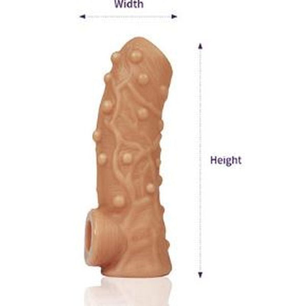 Nude  Sleeve Large Soft Silicone With Textured Inner Tunnel For Men  Extenders & Enlargers
