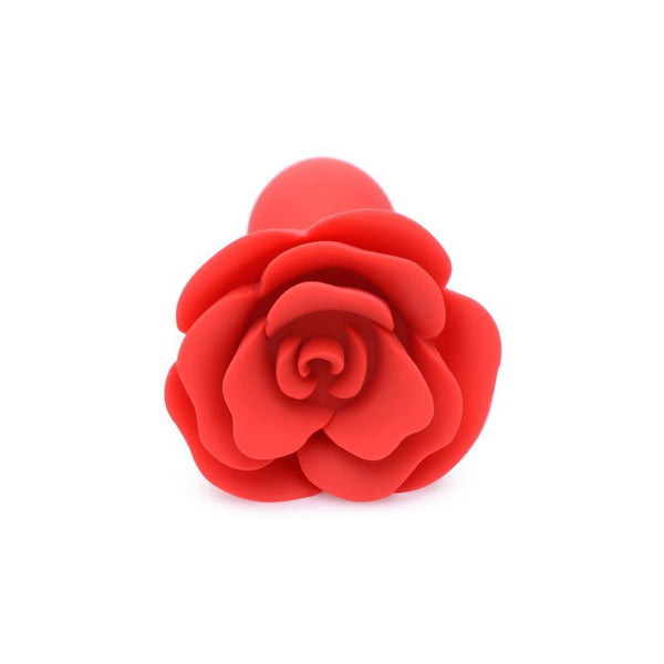 Booty Bloom Silicone Rose Plug Large Red Non Vibrating Butt Plugs