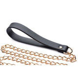 Leashed Lover Black/Gold Chain Leash Collars & Leashes