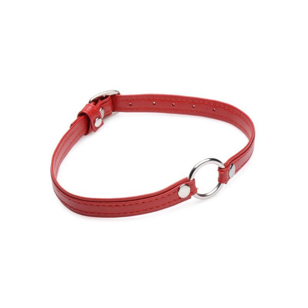 Fiery Pet Leather Choker W Silver Ring Red Collars & Leashes