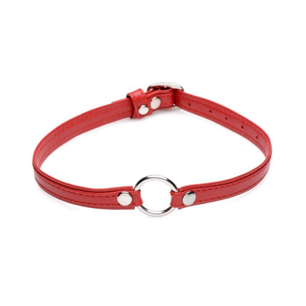 Fiery Pet Leather Choker W Silver Ring Red Collars & Leashes