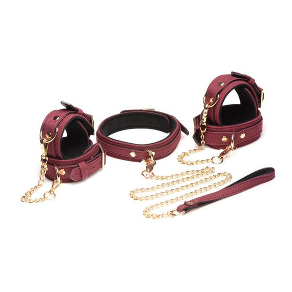 6 Pc Velvet  Set Burgundy Restraint Kits & Sets