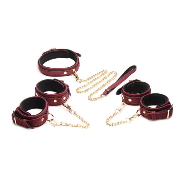 6 Pc Velvet  Set Burgundy Restraint Kits & Sets